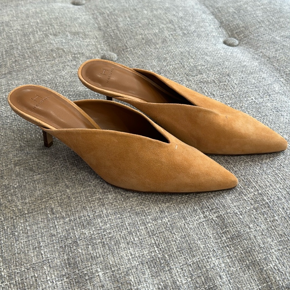 Halston suede Anna mules